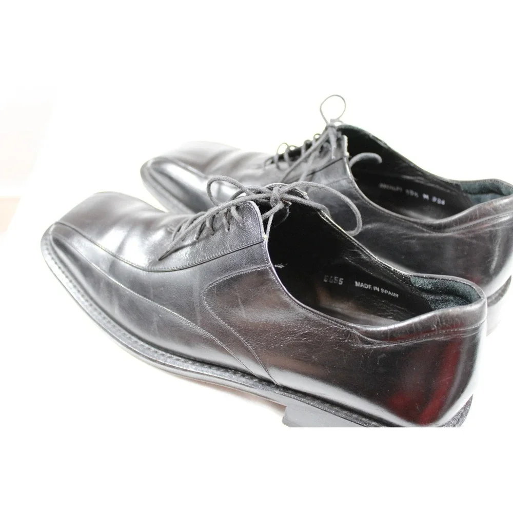 Mezlan Mens Black Leather Oxford Dress Shoes Cap Toe Lace Up Spain Size 10.5 M